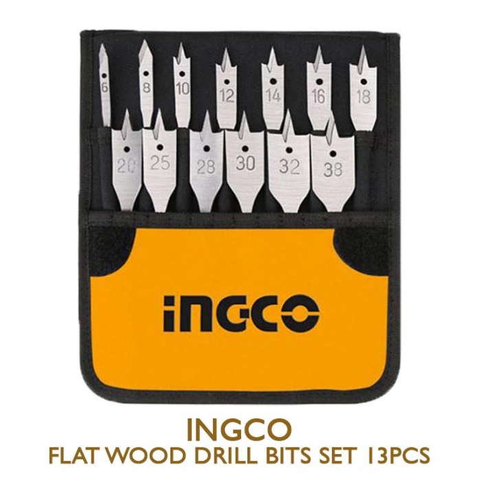 Flat wood drill bits set