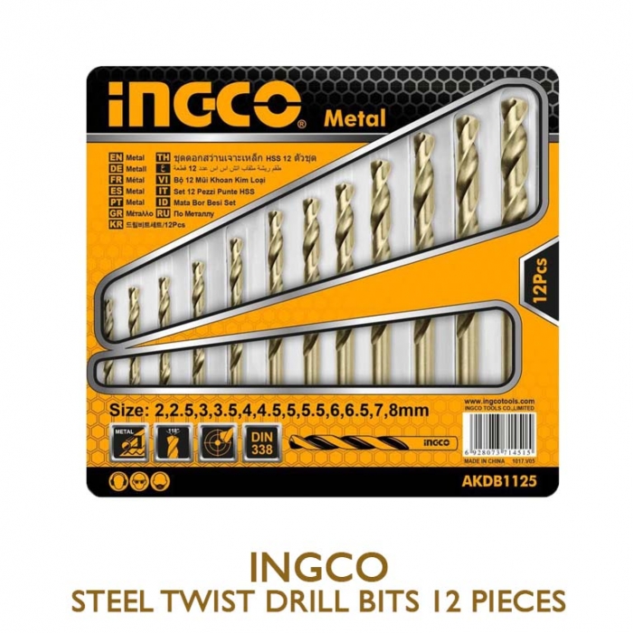 Steel Twist Drill Bits 12 Pieces 